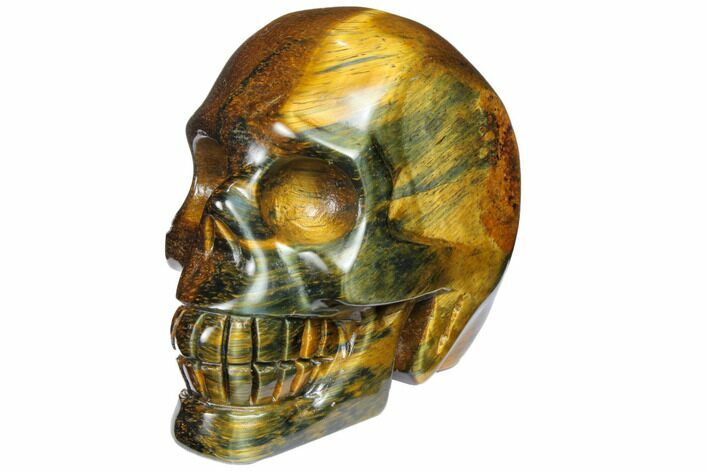 Polished Tiger's Eye Skull - Crystal Skull #111810